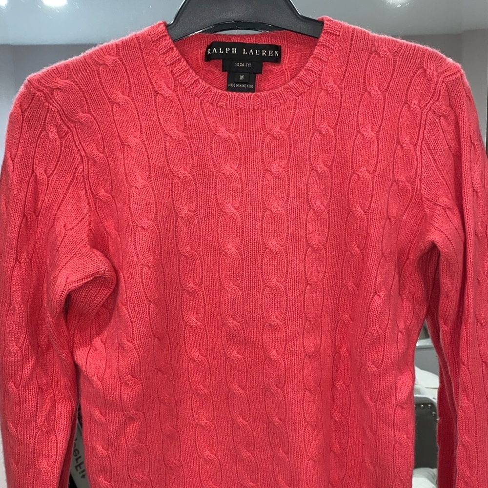 Ralph Lauren Black Label Cable Knit Cashmere Sweater